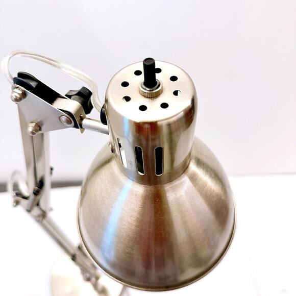 Interteck Architects Adjustable Desk Lamp Silver Powered Coated Metal Working - Picture 6 of 16